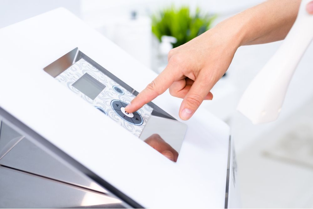 Close-up of a professional scanner processing legal documents in Las Vegas office